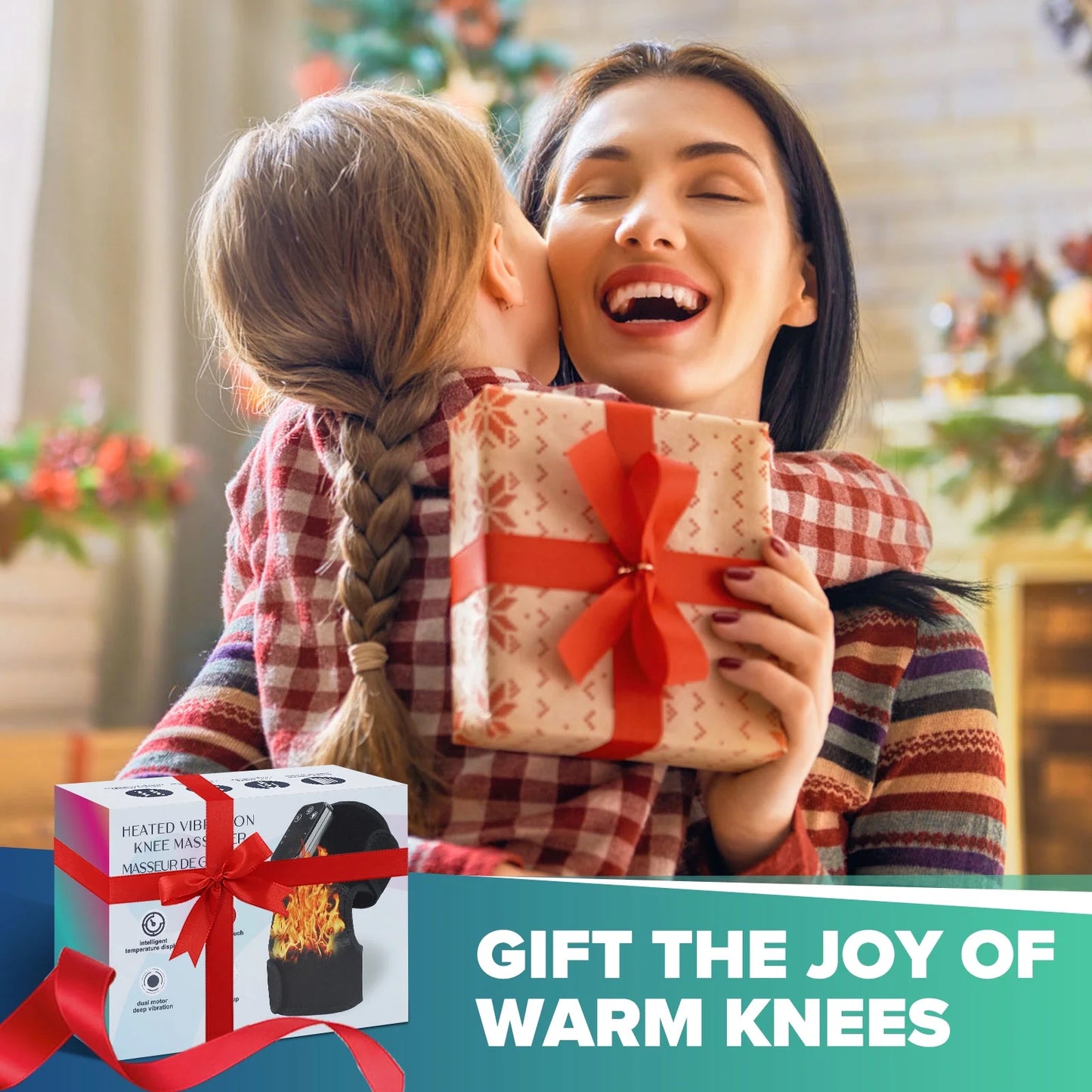 Heated Knee Massager,3-In-1 Heated Knee Brace Wrap, Vibration Knee Heating Pad,3 Adjustable Vibrations and Heating Modes, Heating Pad for Knee Relax