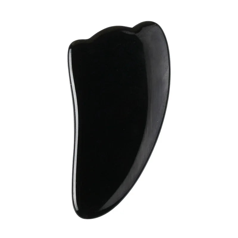 1Pcs Obsidian Jade Roller Gua Sha Natural Jade Scraper Black Gouache Guasha Yoni Egg Massagers for Face Lift Spa Anti-Aging Tool
