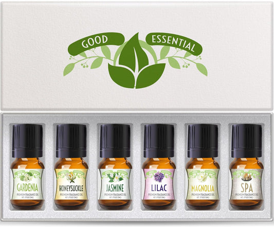 Oil Set – 6-Pack Floral Aromatherapy – Gardenia, Honeysuckle, Jasmine, Lilac, Magnolia, Spa – for Candles, Soaps, Perfume, Diffuser, Home Care