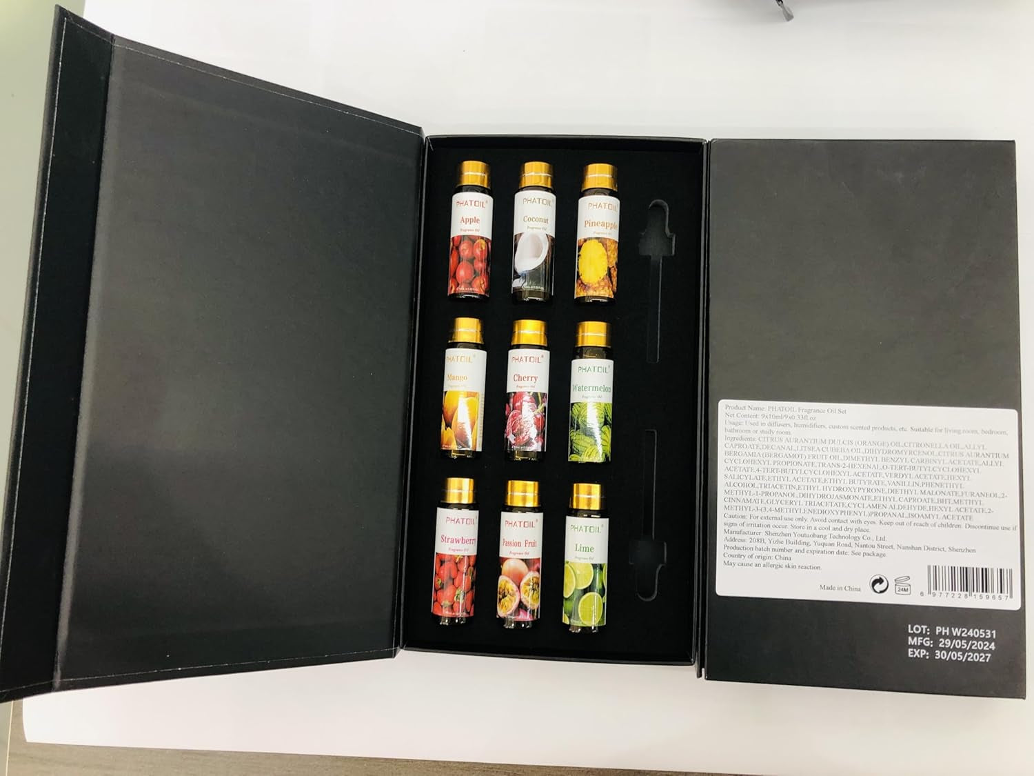 9PCS Fruity Essential Oils Gift Set, 10Ml/0.33Fl.Oz Fragrance Oils for Soap, DIY Candle, Bath Bombs Making, Fruit Scented Oils for Diffusers for Home