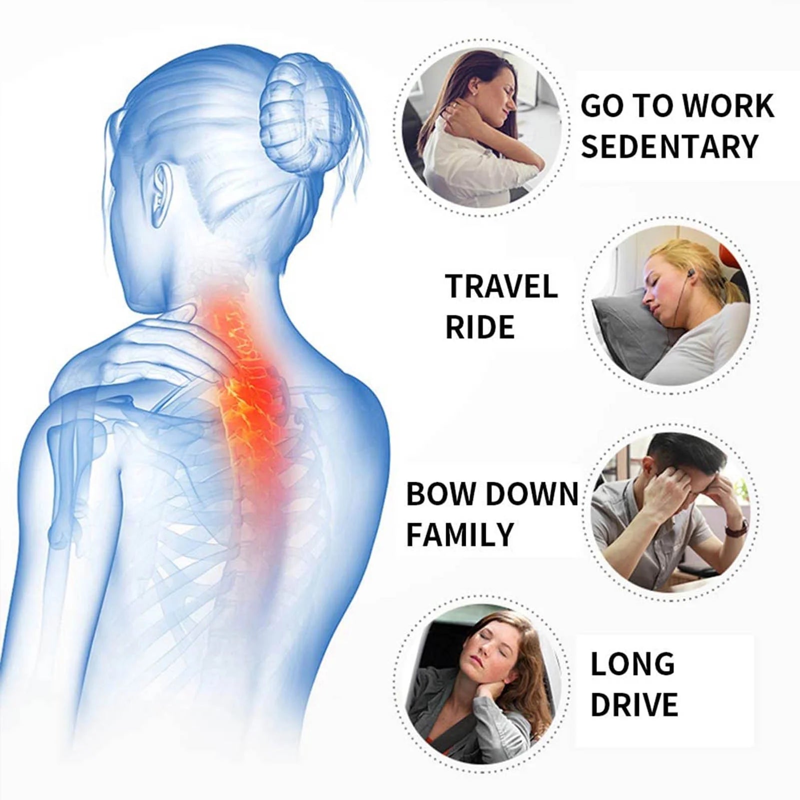 3 Piece Travel Memory Foam Neck Pillow with Storage Bag Eyemask and Earplugs, for Airplane Sleeping, Black