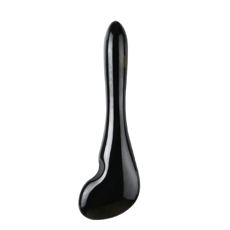1Pcs Obsidian Jade Roller Gua Sha Natural Jade Scraper Black Gouache Guasha Yoni Egg Massagers for Face Lift Spa Anti-Aging Tool