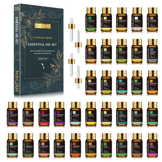 35X5Ml Essential Oils Set, Pure Natural Essential Oils for Diffusers, Humidifiers, Massages, Aromatherapy, Candle Making, Skin & Hair Care