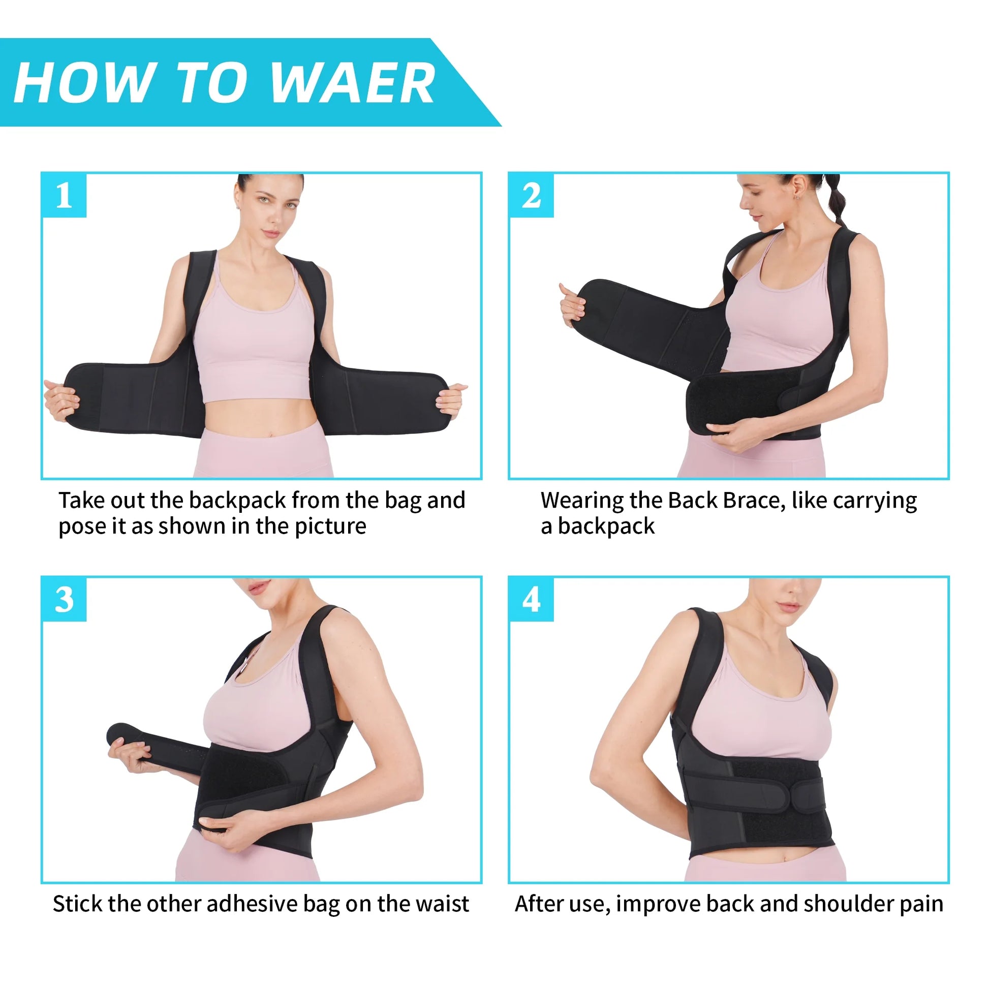 Back Brace and Posture Corrector for Women and Men, Back Straightener Posture Corrector