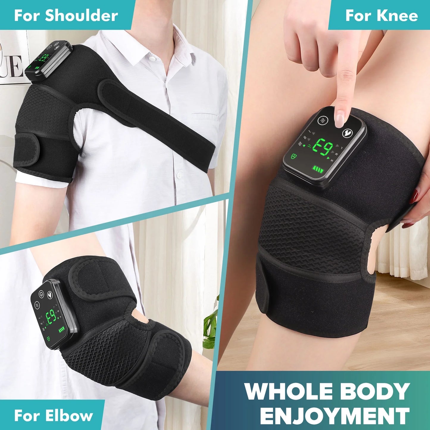 Heated Knee Massager,3-In-1 Heated Knee Brace Wrap, Vibration Knee Heating Pad,3 Adjustable Vibrations and Heating Modes, Heating Pad for Knee Relax