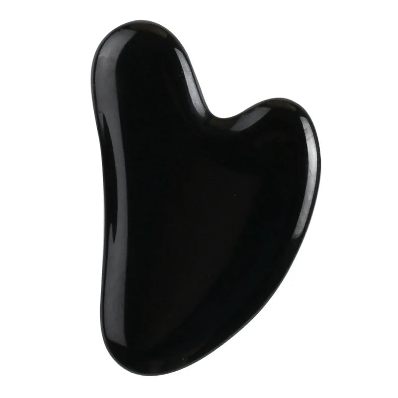 1Pcs Obsidian Jade Roller Gua Sha Natural Jade Scraper Black Gouache Guasha Yoni Egg Massagers for Face Lift Spa Anti-Aging Tool